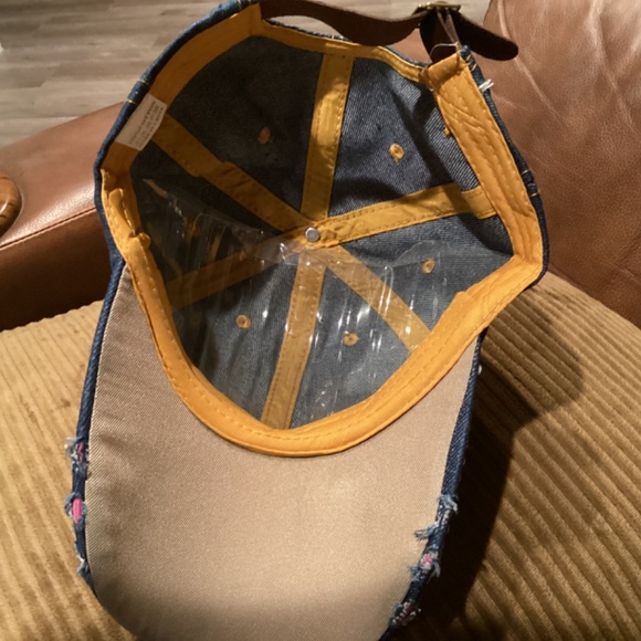 Rhinestone Denim Baseball Cap For Women and Girls, Buckle Closure, Multi Colored - Picture 4 of 4